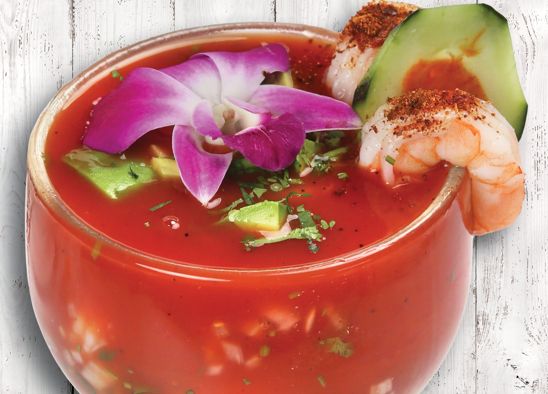 Fresh Mexican shrimp cocktail at Villas Pueblita Mexican Restaurant in Indianapolis, IN